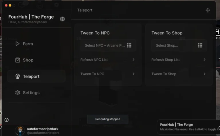 Four Hub The Forge Script – Auto Mine, Auto Farm [No Key]